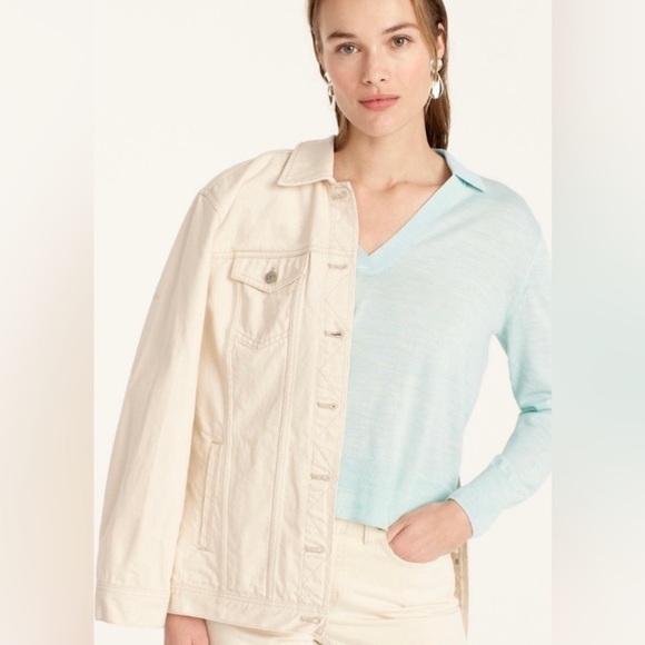 J. Crew Mint Green Merino Wool Light Academia Long Sleeve Polo Tennis Core Sz M - Picture 2 of 16